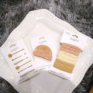 Blush and cream hair accessory bundle